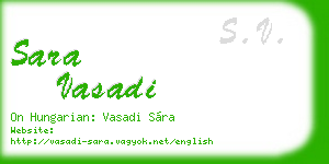 sara vasadi business card
